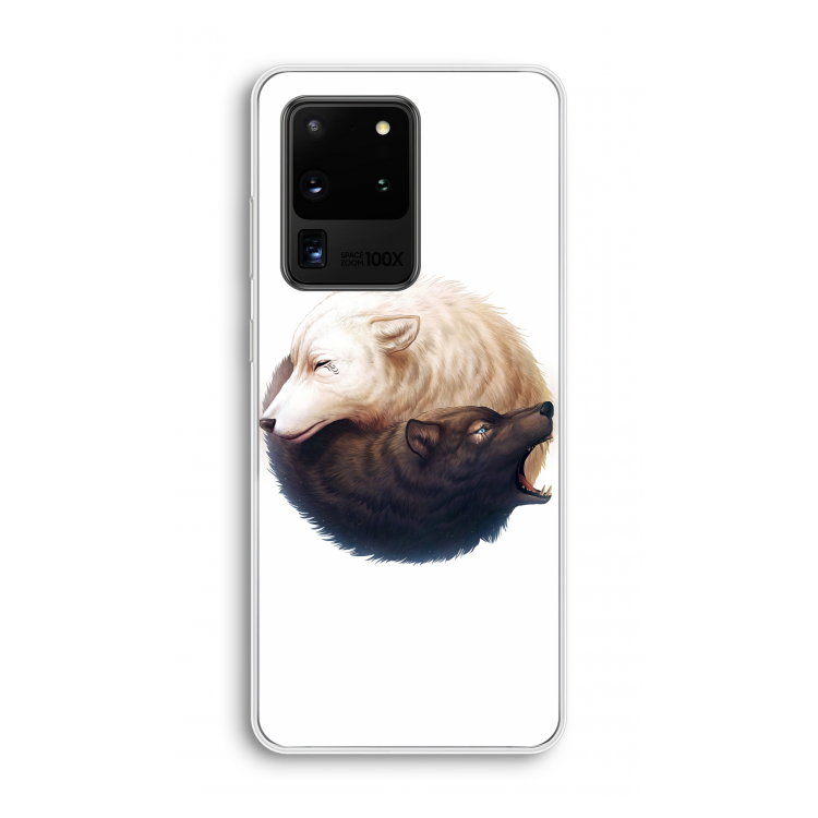 Yin Yang Wolves: Samsung Galaxy S20 Ultra Transparant Hoesje