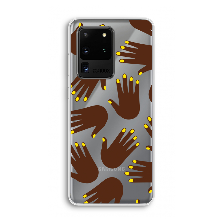 Hands dark: Samsung Galaxy S20 Ultra Transparant Hoesje