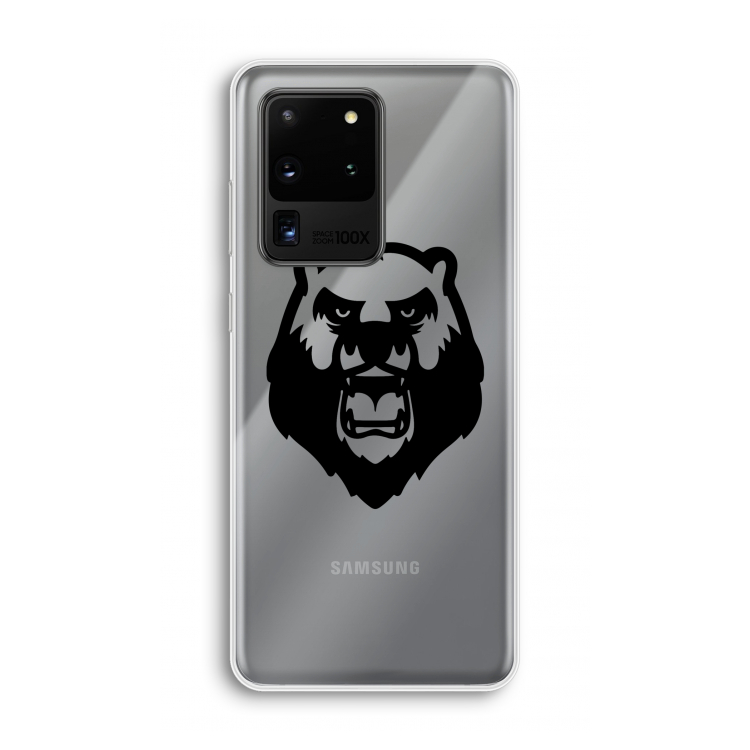 Angry Bear (black): Samsung Galaxy S20 Ultra Transparant Hoesje
