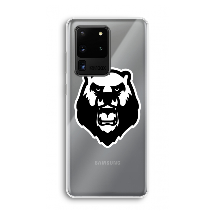Angry Bear (white): Samsung Galaxy S20 Ultra Transparant Hoesje