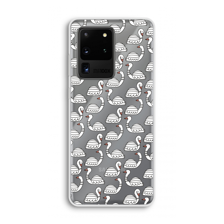 Zwanen: Samsung Galaxy S20 Ultra Transparant Hoesje