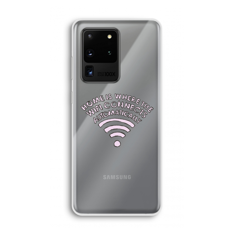 Home Is Where The Wifi Is: Samsung Galaxy S20 Ultra Transparant Hoesje