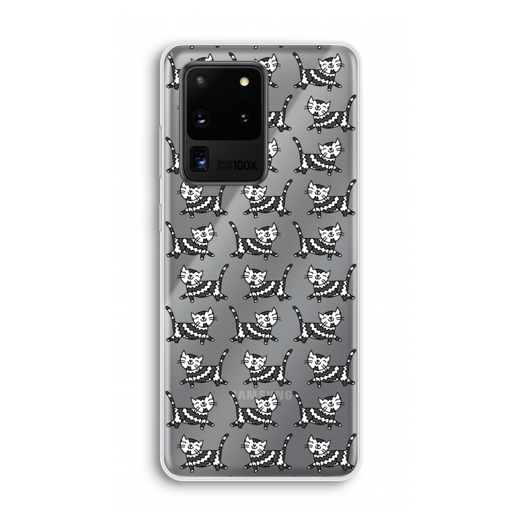 Zwarte poes: Samsung Galaxy S20 Ultra Transparant Hoesje