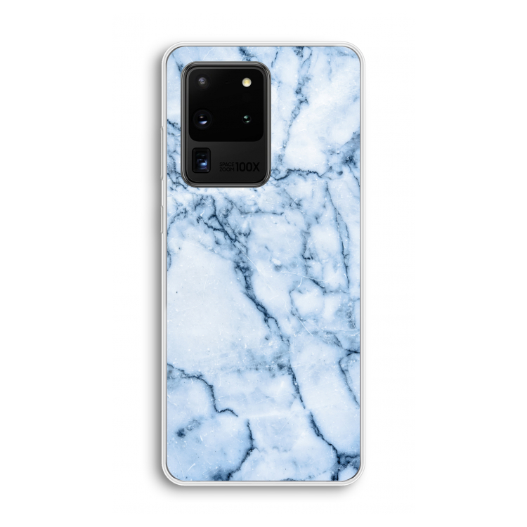Blauw marmer: Samsung Galaxy S20 Ultra Transparant Hoesje