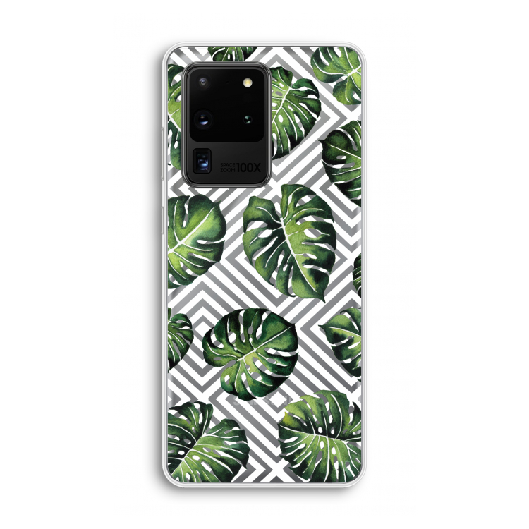 Geometrische jungle: Samsung Galaxy S20 Ultra Transparant Hoesje