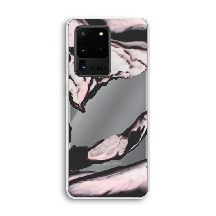 Roze stroom: Samsung Galaxy S20 Ultra Transparant Hoesje