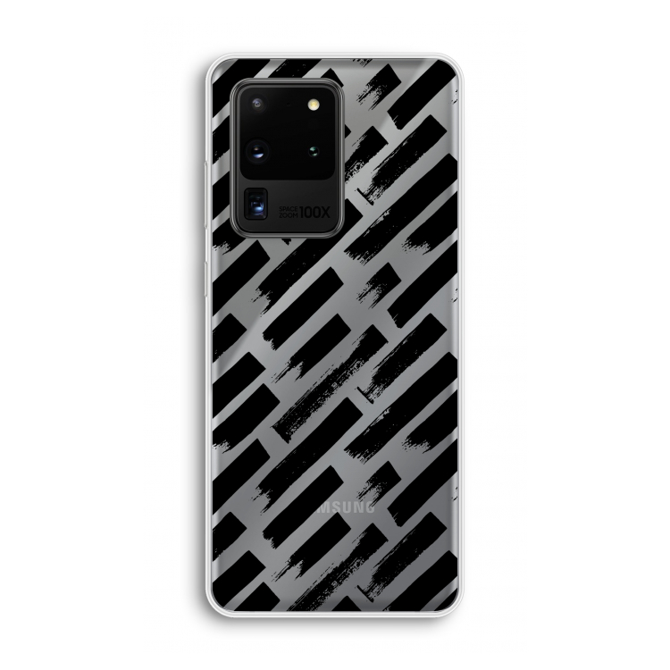 Zwarte vegen: Samsung Galaxy S20 Ultra Transparant Hoesje