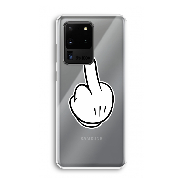 Middle finger black: Samsung Galaxy S20 Ultra Transparant Hoesje