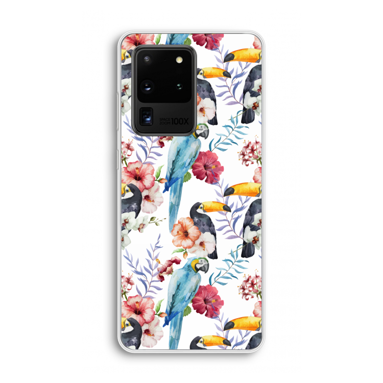 Bloemen tukan: Samsung Galaxy S20 Ultra Transparant Hoesje