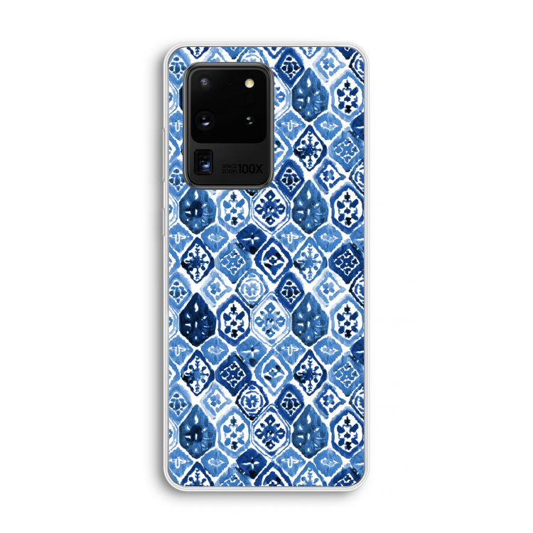 Blauw motief: Samsung Galaxy S20 Ultra Transparant Hoesje