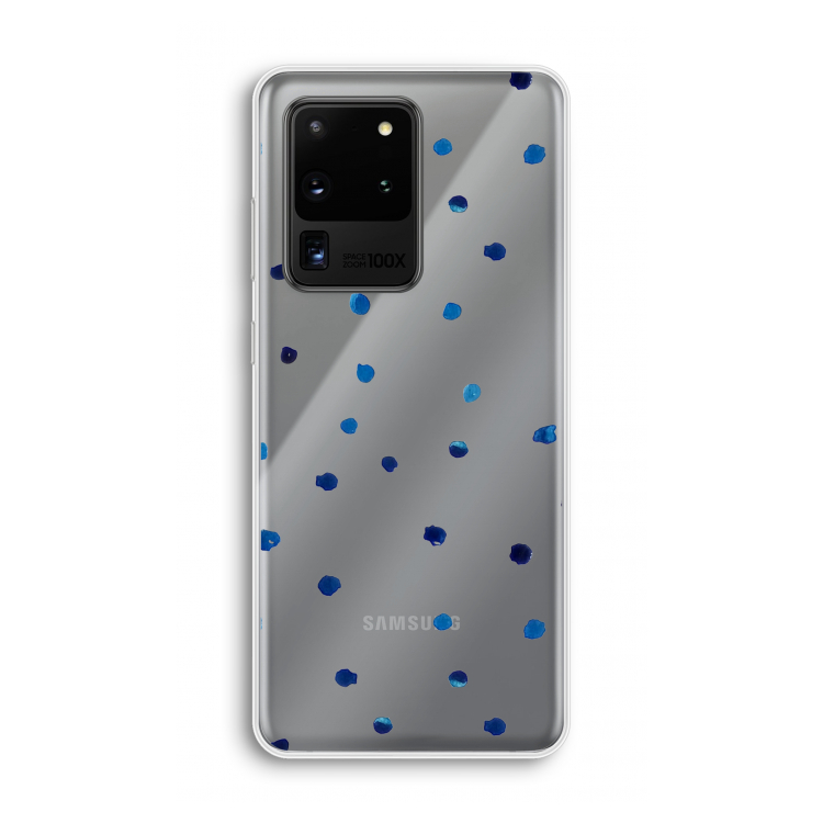 Blauwe stippen: Samsung Galaxy S20 Ultra Transparant Hoesje