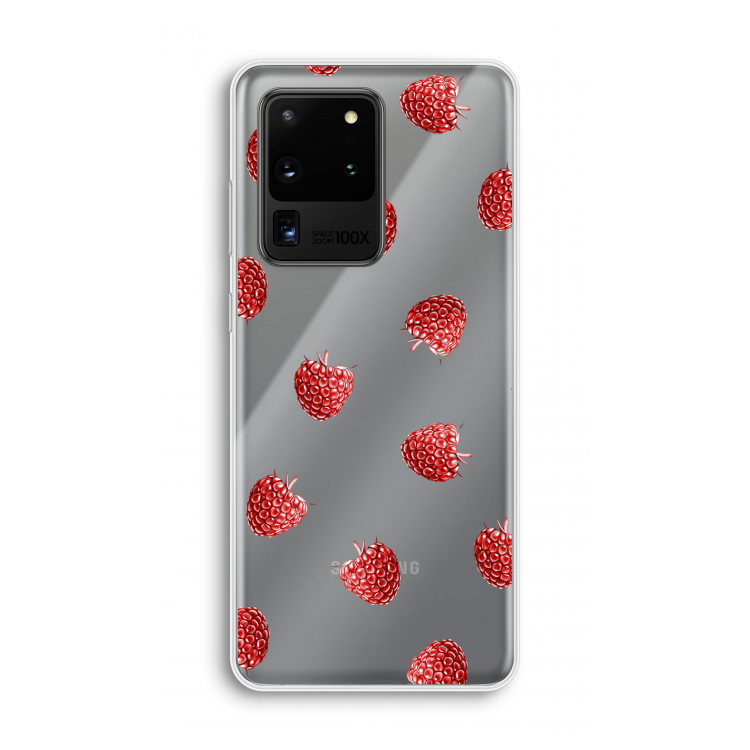 Framboosjes: Samsung Galaxy S20 Ultra Transparant Hoesje