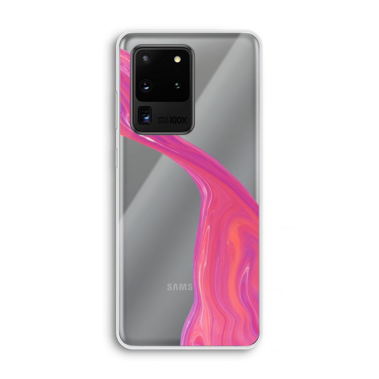 Paarse stroom: Samsung Galaxy S20 Ultra Transparant Hoesje