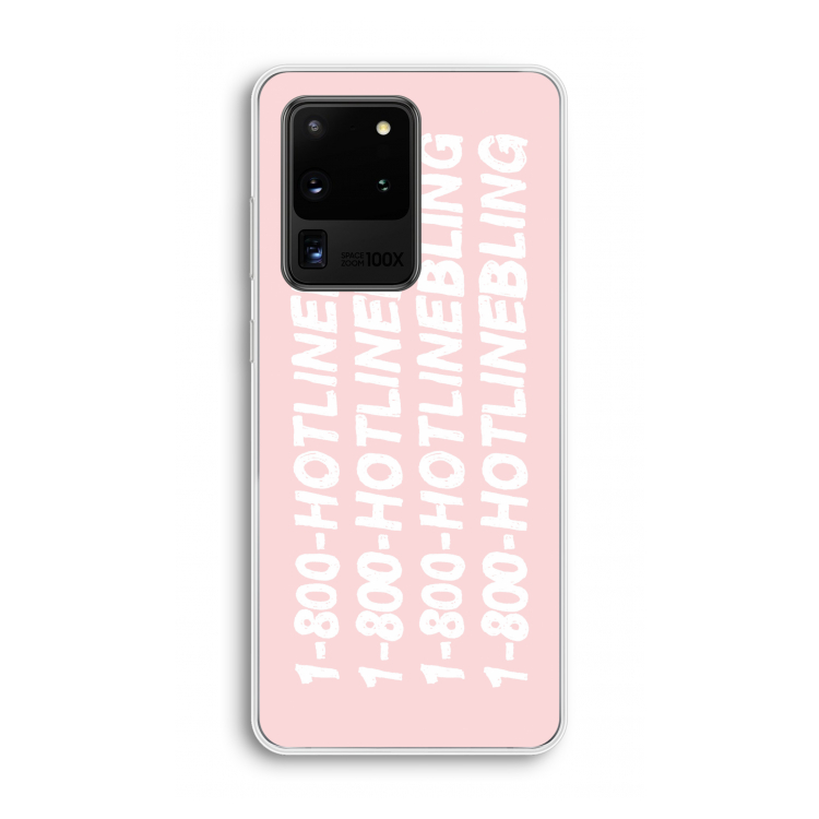 Hotline bling pink: Samsung Galaxy S20 Ultra Transparant Hoesje