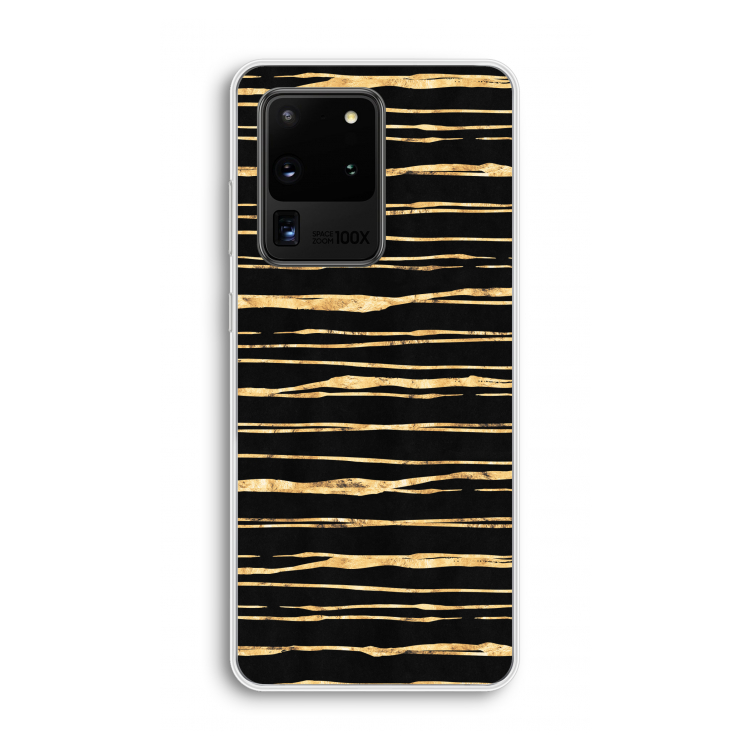 Gouden strepen: Samsung Galaxy S20 Ultra Transparant Hoesje