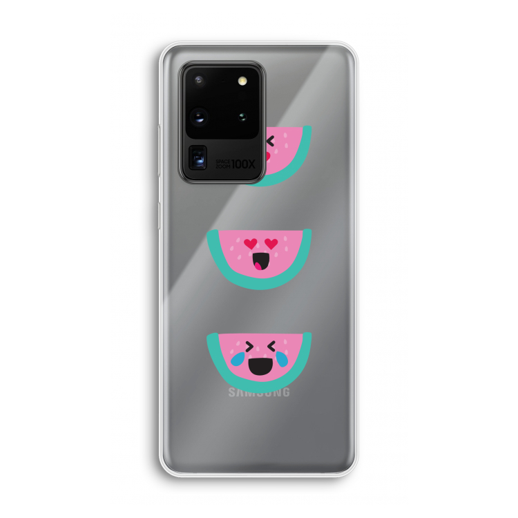 Smiley watermeloen: Samsung Galaxy S20 Ultra Transparant Hoesje