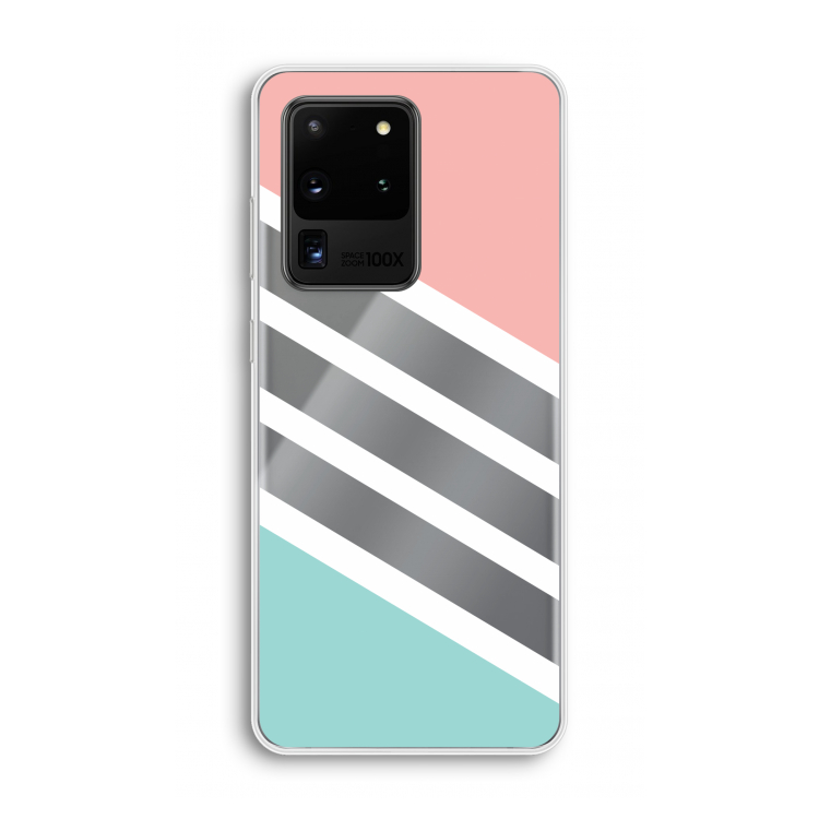 Strepen pastel: Samsung Galaxy S20 Ultra Transparant Hoesje
