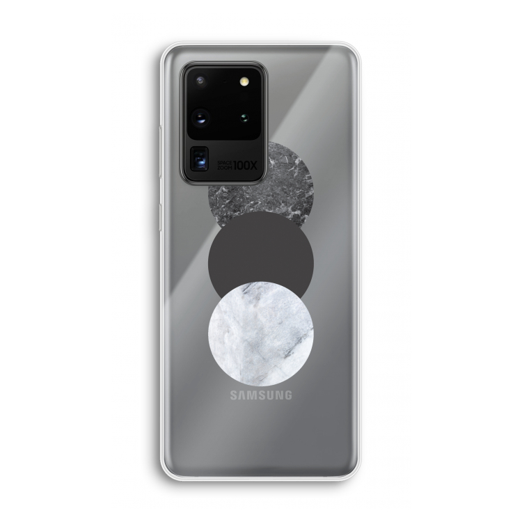 Marmeren cirkels: Samsung Galaxy S20 Ultra Transparant Hoesje