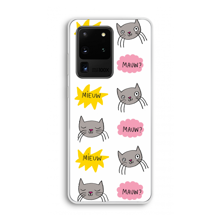 Meow: Samsung Galaxy S20 Ultra Transparant Hoesje