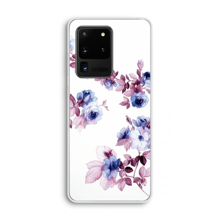 Waterverf bloemen: Samsung Galaxy S20 Ultra Transparant Hoesje