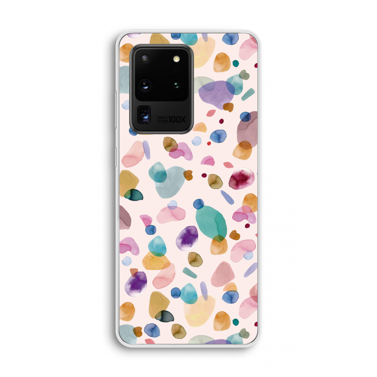 Terrazzo Memphis Pink: Samsung Galaxy S20 Ultra Transparant Hoesje