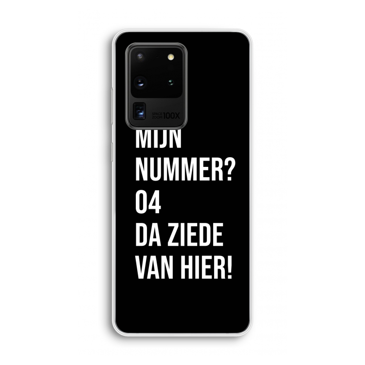 Da ziede van hier - Zwart: Samsung Galaxy S20 Ultra Transparant Hoesje