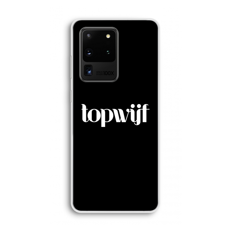 Topwijf Zwart: Samsung Galaxy S20 Ultra Transparant Hoesje