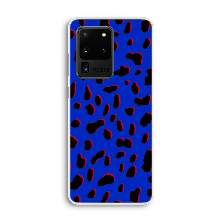 Blue Leopard: Samsung Galaxy S20 Ultra Transparant Hoesje