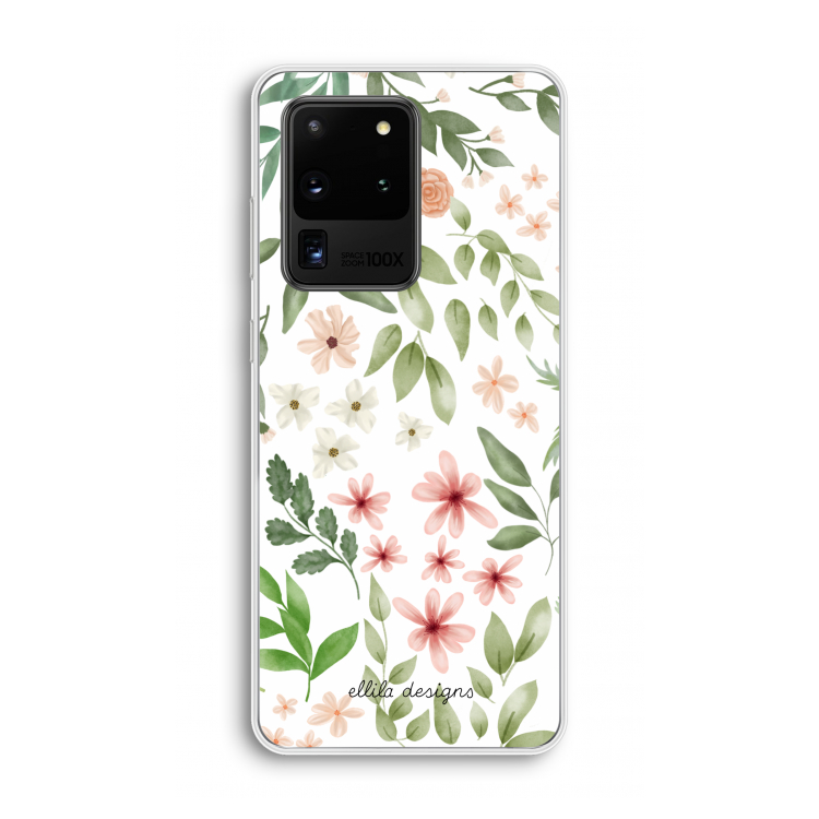 Botanical sweet flower heaven: Samsung Galaxy S20 Ultra Transparant Hoesje