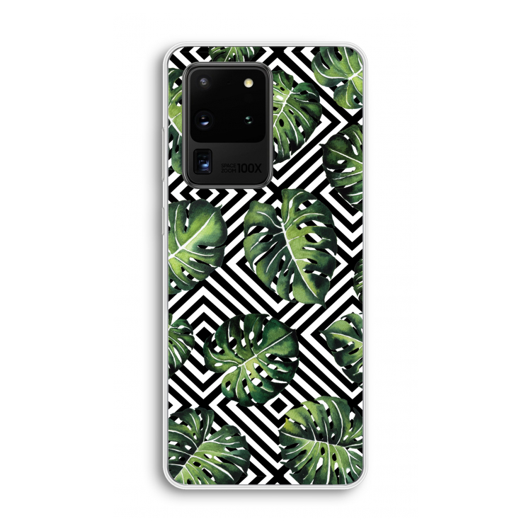 Geometrische jungle: Samsung Galaxy S20 Ultra Transparant Hoesje
