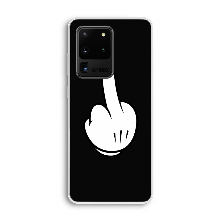 Middle finger black: Samsung Galaxy S20 Ultra Transparant Hoesje