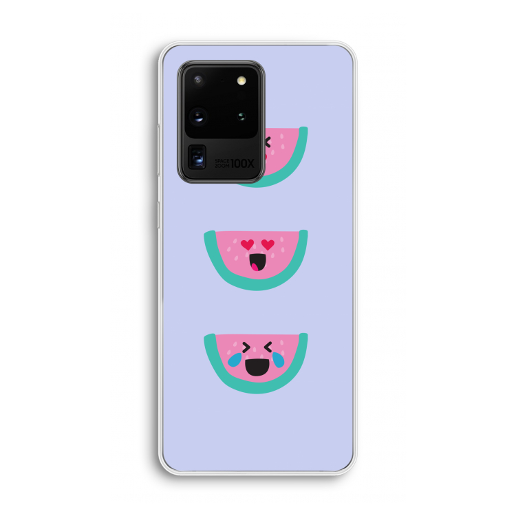 Smiley watermeloen: Samsung Galaxy S20 Ultra Transparant Hoesje