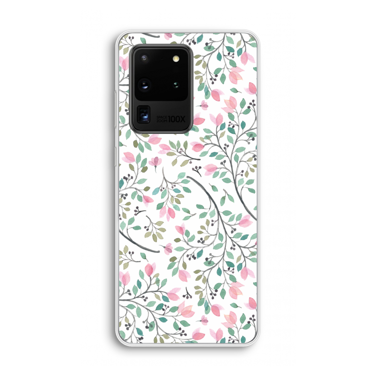 Sierlijke bloemen: Samsung Galaxy S20 Ultra Transparant Hoesje