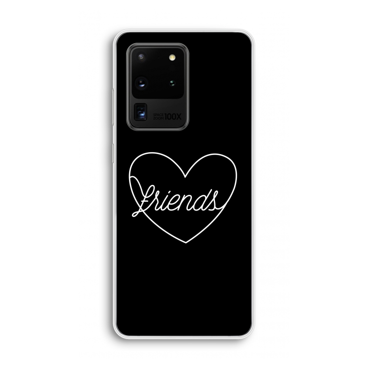 Friends heart black: Samsung Galaxy S20 Ultra Transparant Hoesje
