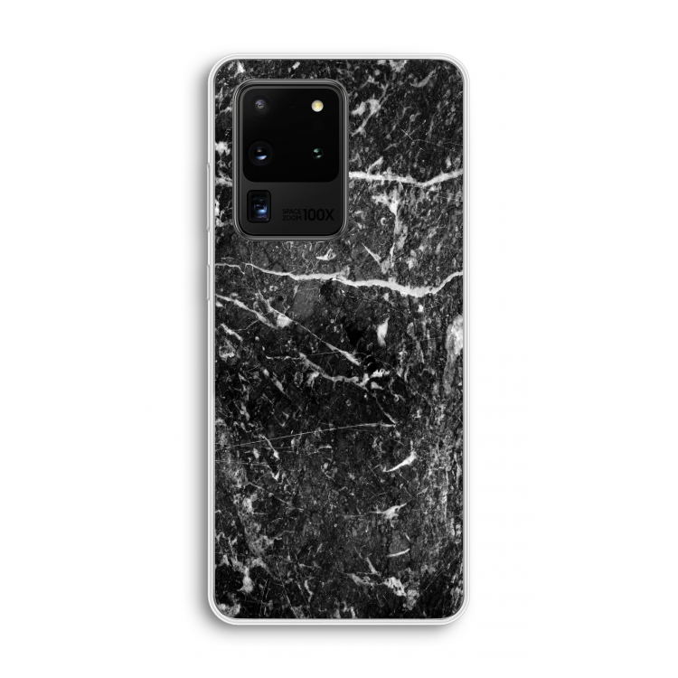 Zwart marmer: Samsung Galaxy S20 Ultra Transparant Hoesje