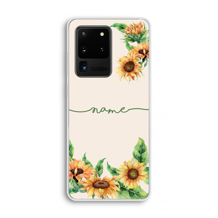 Zonnebloemen: Samsung Galaxy S20 Ultra Transparant Hoesje