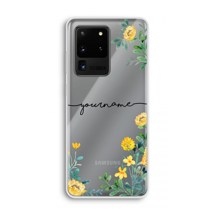 Gele bloemen: Samsung Galaxy S20 Ultra Transparant Hoesje