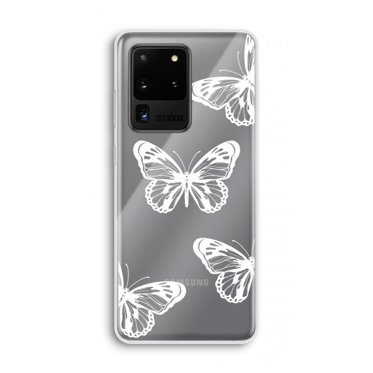 White butterfly: Samsung Galaxy S20 Ultra Transparant Hoesje