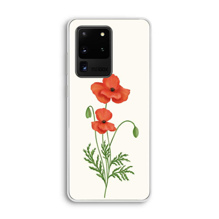 Red poppy: Samsung Galaxy S20 Ultra Transparant Hoesje