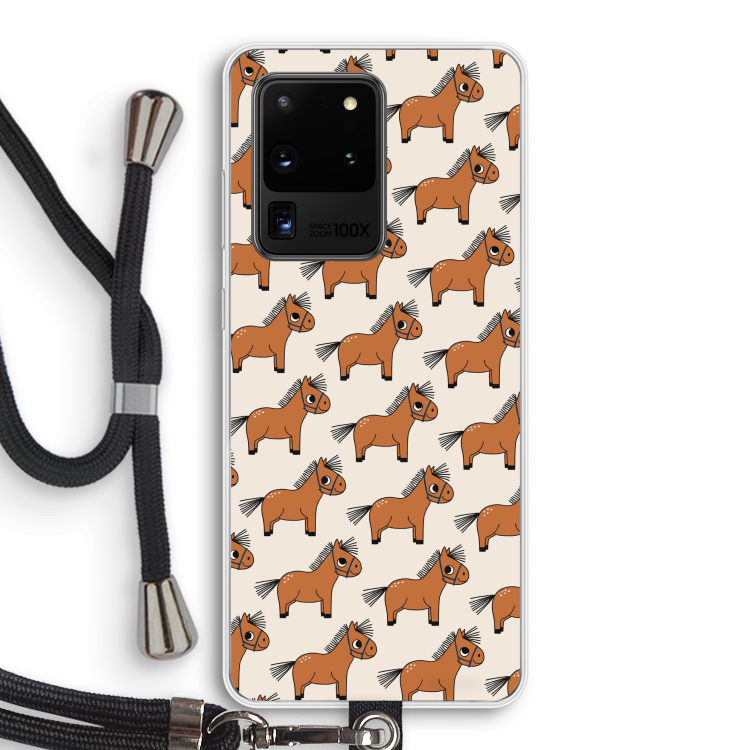 Pony: Samsung Galaxy S20 Ultra Transparant Hoesje met koord