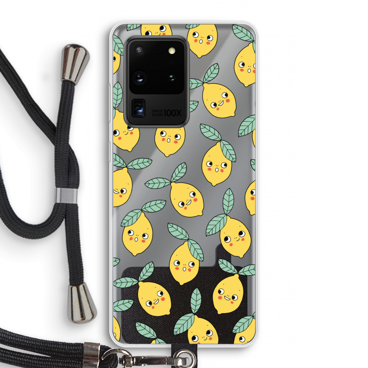 Citroenen: Samsung Galaxy S20 Ultra Transparant Hoesje met koord