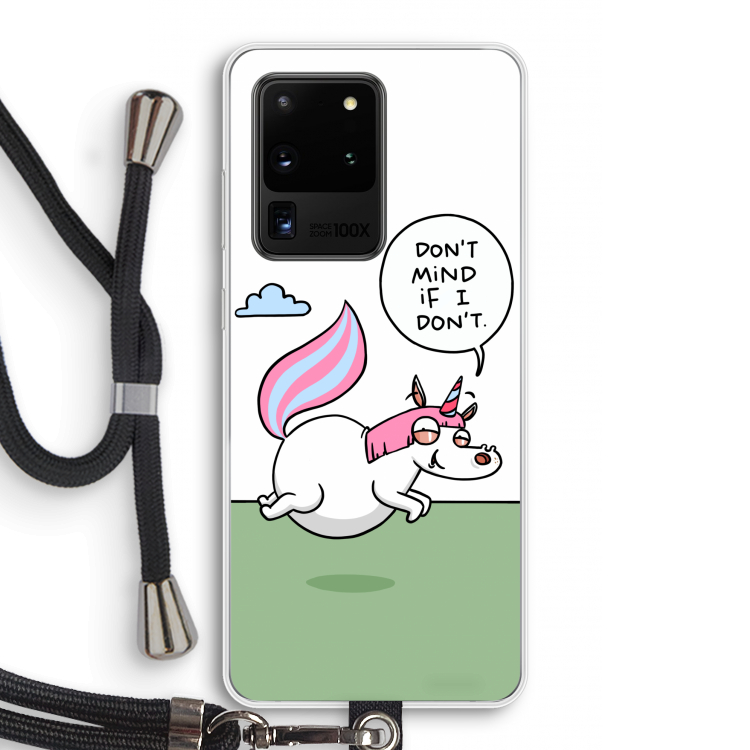 Unicorn: Samsung Galaxy S20 Ultra Transparant Hoesje met koord