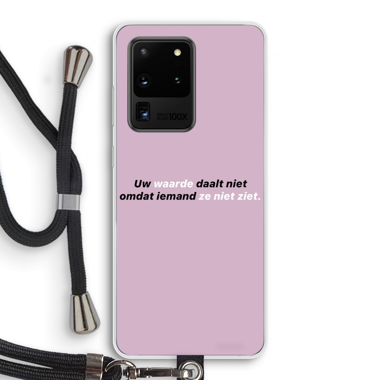 uw waarde daalt niet: Samsung Galaxy S20 Ultra Transparant Hoesje met koord