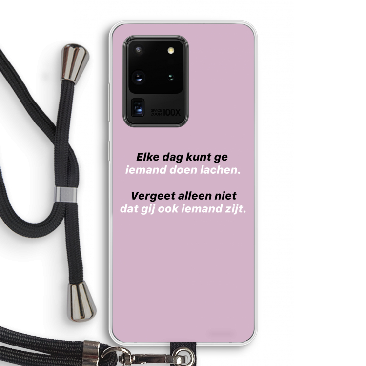 gij zijt ook iemand: Samsung Galaxy S20 Ultra Transparant Hoesje met koord