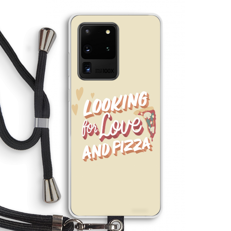 Pizza is the answer: Samsung Galaxy S20 Ultra Transparant Hoesje met koord