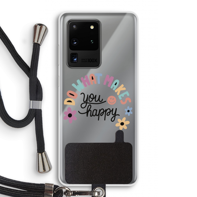 Happy days: Samsung Galaxy S20 Ultra Transparant Hoesje met koord