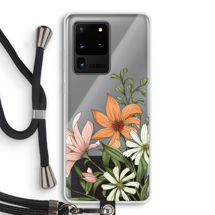 Floral bouquet: Samsung Galaxy S20 Ultra Transparant Hoesje met koord