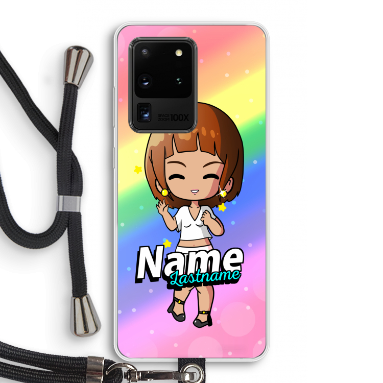 Chibi Maker vrouw: Samsung Galaxy S20 Ultra Transparant Hoesje met koord