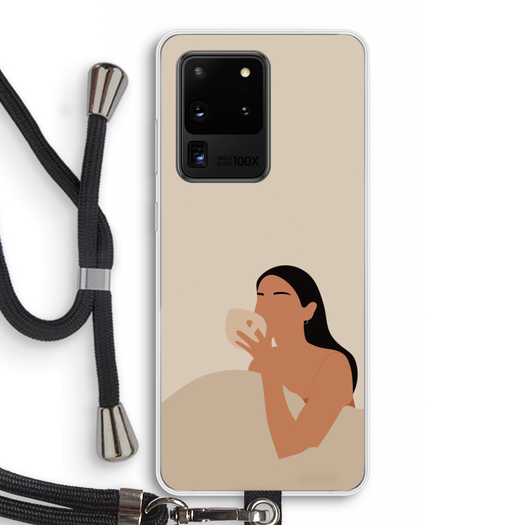 Fresh coffee: Samsung Galaxy S20 Ultra Transparant Hoesje met koord