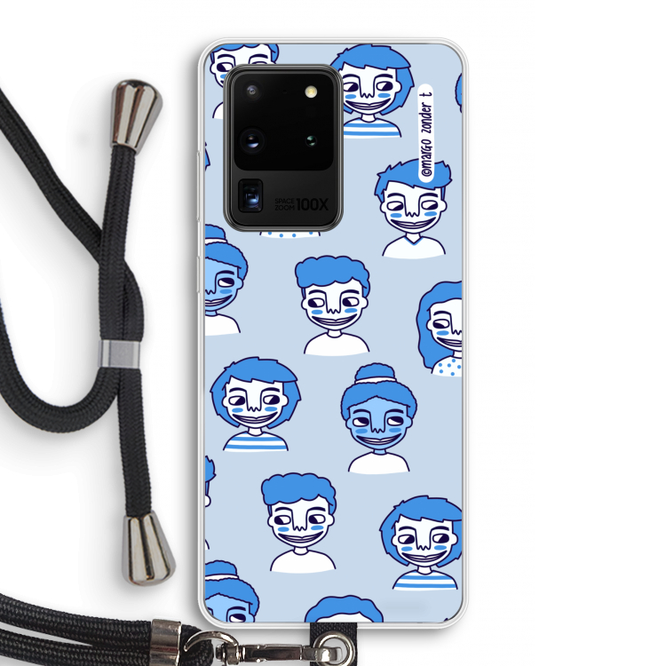 Gezichtjes: Samsung Galaxy S20 Ultra Transparant Hoesje met koord
